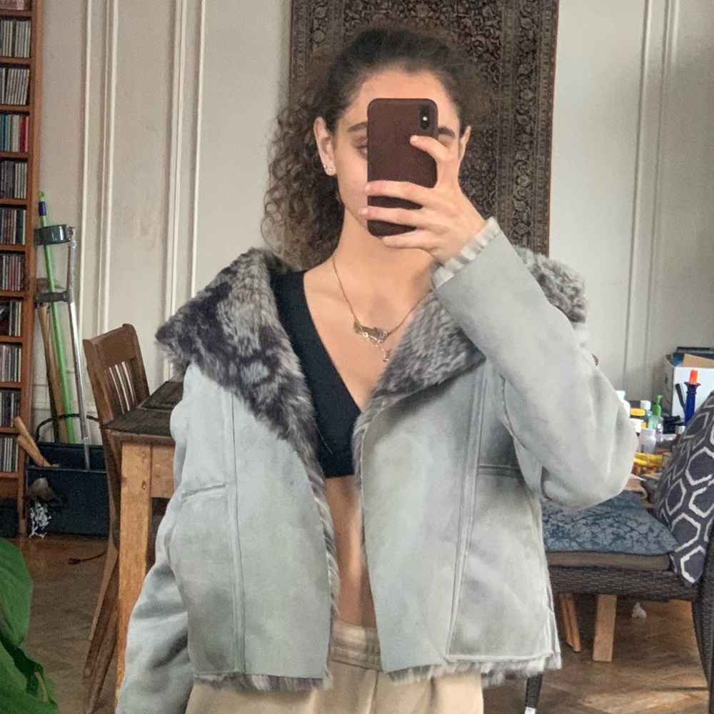 Anthropologie reversible faux fur/suede jacket